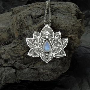 Lotus Yoga Pendant Necklace 925 Sterling Silver Ch